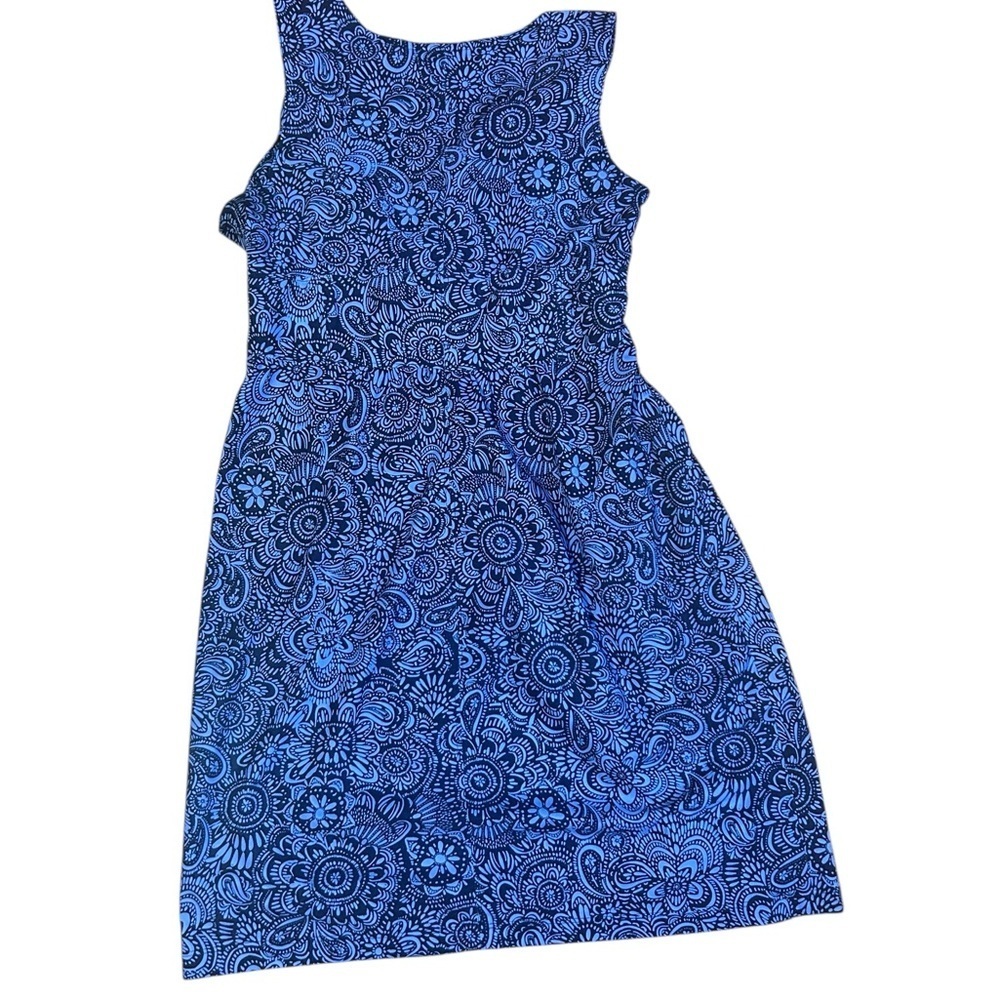 ATHLETA Nearly "Knotical" Nautical Paisley Dress 2 Navy Blue NWOT - Picture 8 of 10